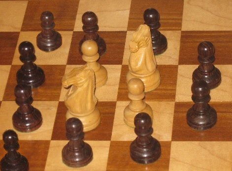 Two knights and two pawns against the ligtning?